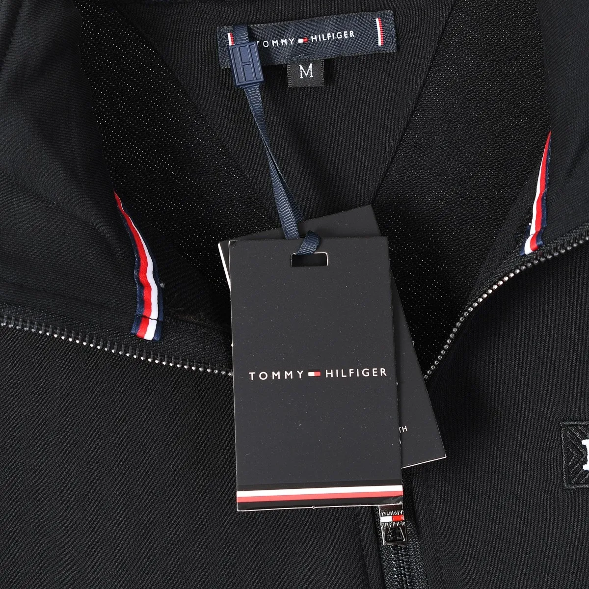 P210 605# Tommy half-pull stand-up collar sweatshirt Color: Black Gray Royal Blue Size: M-XXL Fabric: 350g cotton terry